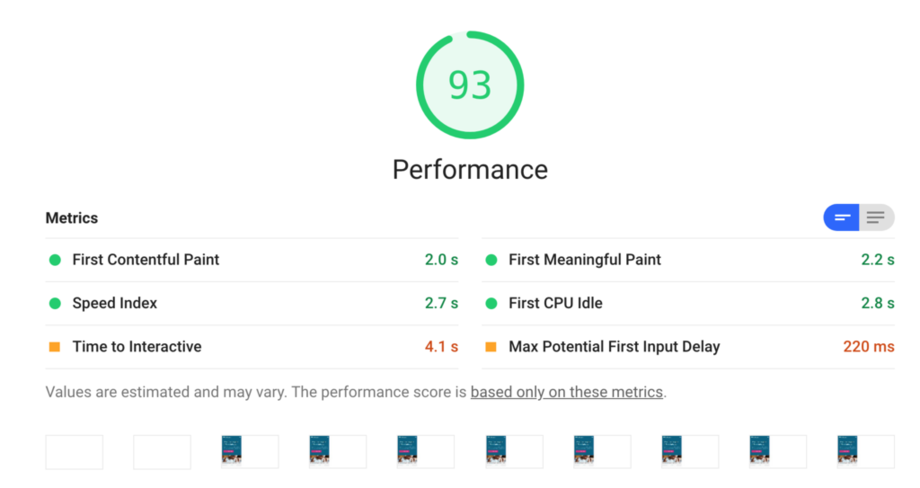 Lighthouse - Résultat performance